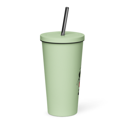 Insulated tumbler w/ straw